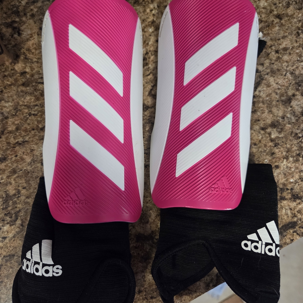 Adidas Men's Black and Pink Shin Guards